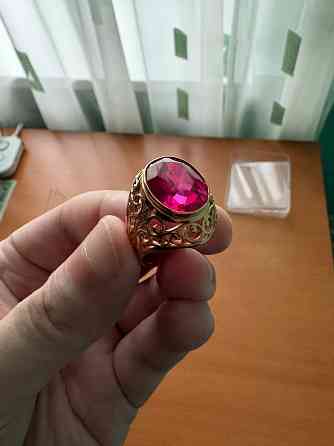 Золотое кольцо/перстень. рубин. 583 ссср Донецк