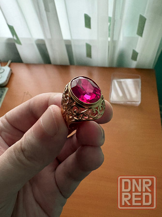 Золотое кольцо/перстень. рубин. 583 ссср Донецк - изображение 1