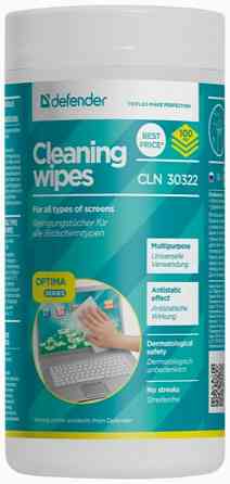 Влажные салфетки для экрана Defender Multipurpose Cleaning Wipes Cln 30322 100 шт. (арт-5109) Макеевка