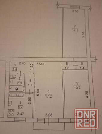 3 ком. квартира, 58 м2, 5/5 этаж, Калининский р-н, 50-й Гвардейской Дивизии, 4 млн руб Донецк - изображение 1