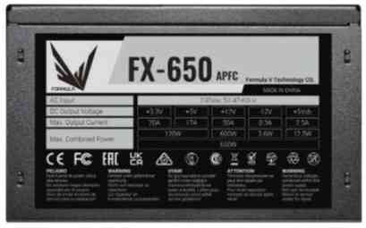 Блок питания Formula Atx 650w Fx-650 (20+4pin) Apfc 120mm Fan 5xsata Rtl (арт-1163) Макеевка