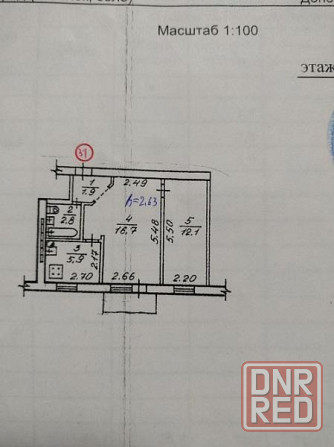 2 ком. квартира 40 м2, 4/4 этаж, пер. Донбасский, Калининский р-н 4 млн. руб. Донецк - изображение 4