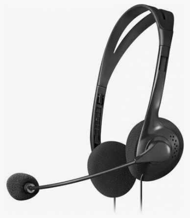 Наушники с микрофоном (гарнитура) Defender Hn-102, проводная, 1,8 м, стерео, с оголовьем, регулятор Макеевка