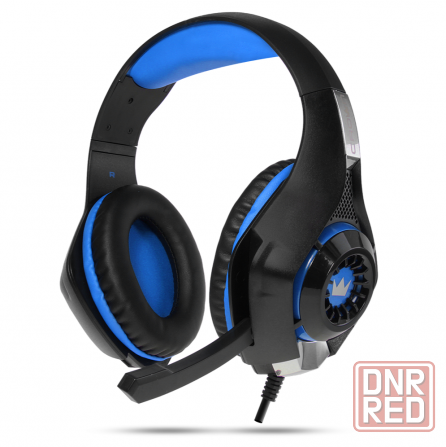 Игровые наушники проводные с микрофоном Crown Micro Cmgh-101t чёрный/синий (арт-7719) Макеевка - изображение 1