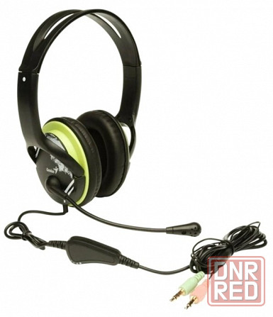 Компьютерная гарнитура Genius Hs-400a, черный/зеленый (арт-6947) Донецк - изображение 1