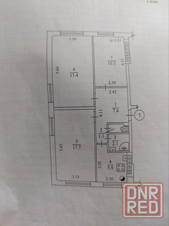 3 ком. квартира, 64 м2, 1/5 этаж, Буденовский р-н, ул. Андрея Малышко, о-р Вертикальная 5,2 млн руб Донецк - изображение 9