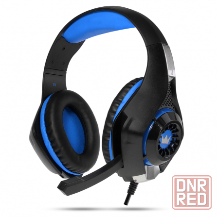 Игровые наушники проводные с микрофоном Crown Micro Cmgh-101t чёрный/синий (арт-7523) Донецк - изображение 1