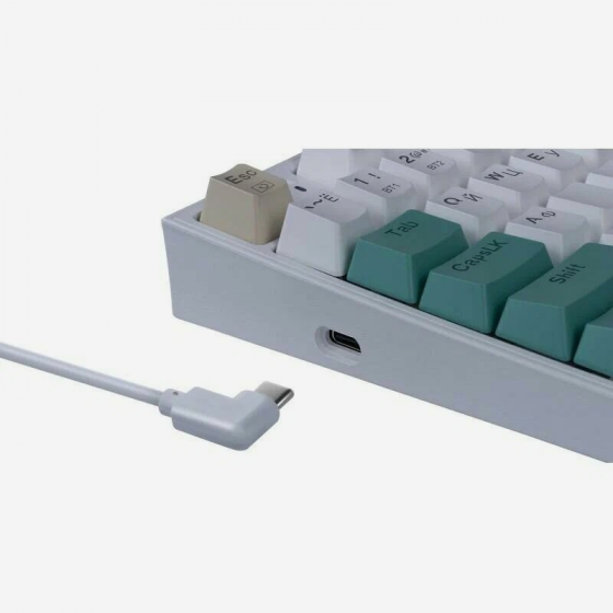 Игровая клавиатура Redragon Veigar Ru, Rgb, Bt+2.4g, бело-голубой, беспроводная (арт-3168) Донецк