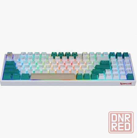 Игровая клавиатура Redragon Veigar Ru, Rgb, Bt+2.4g, бело-голубой, беспроводная (арт-3168) Донецк - изображение 2