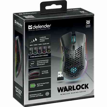 Мышь Defender Warlock Gm-709l, черный (52709) оптический, 2400 Dpi, Usb (арт-9682) Донецк