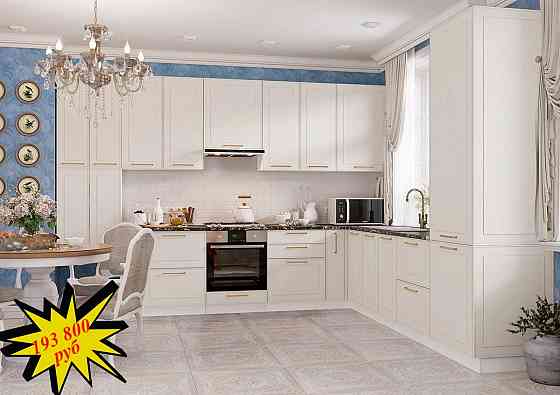 Угловая кухня "Милена" 3,4*2,8м в цвете белый арт Макеевка