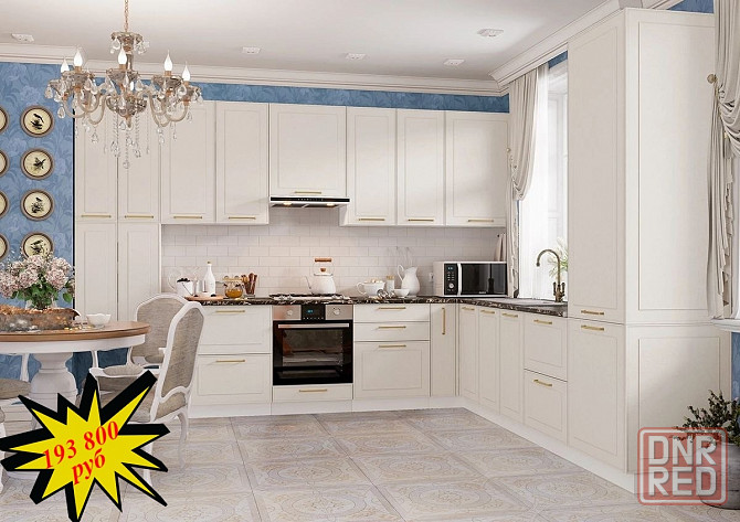 Угловая кухня "Милена" 3,4*2,8м в цвете белый арт Макеевка - изображение 1