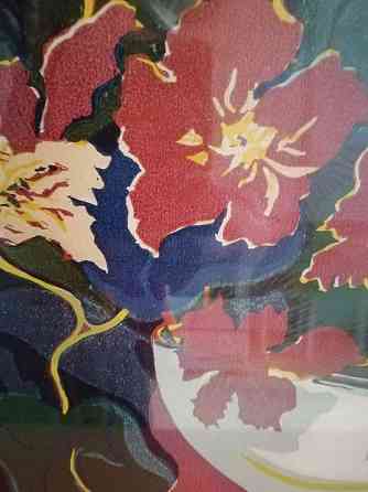 Продам картину линогравюра "настурции" ссср Донецк