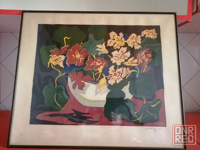 Продам картину линогравюра "настурции" ссср Донецк - изображение 8