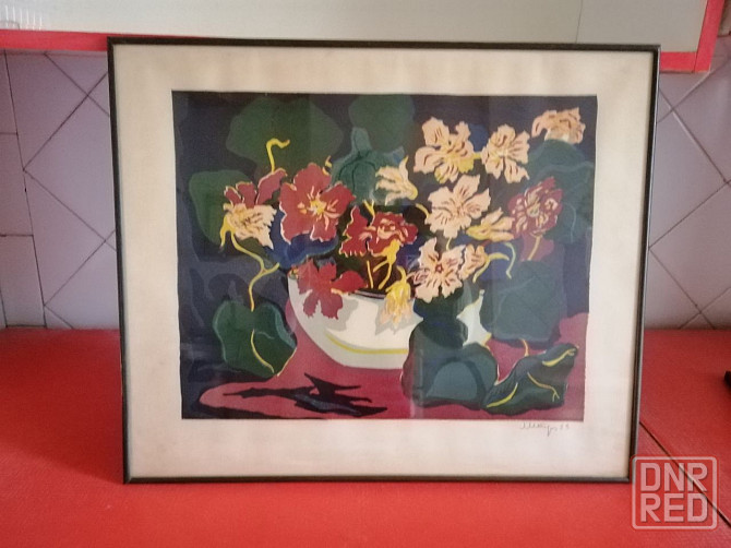 Продам картину линогравюра "настурции" ссср Донецк - изображение 7