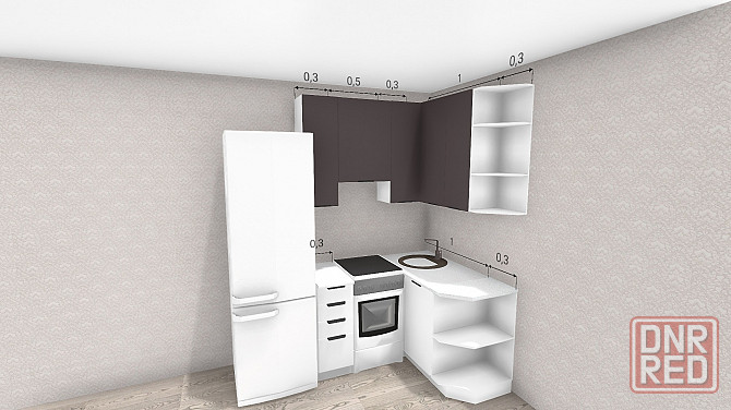 Угловая кухня "Норд" 1,4*1,3м Макеевка - изображение 4