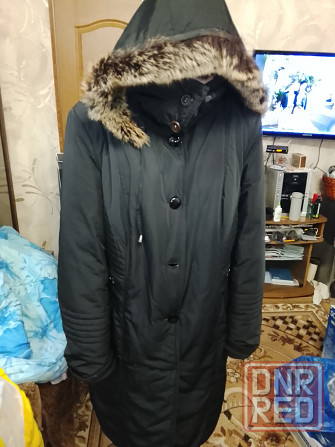 Пальто с капюшоном, мех песец Донецк - изображение 1
