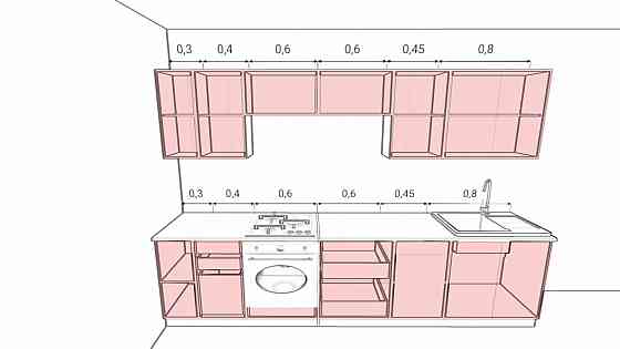Прямая кухня "Бруклин" 3,15м (в наличии на складе) Макеевка