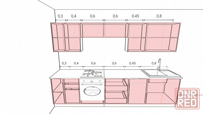 Прямая кухня "Бруклин" 3,15м (в наличии на складе) Макеевка - изображение 4