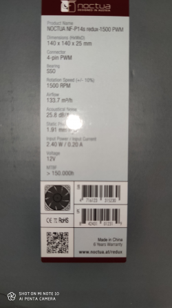 Вентилятор NOCTUA NF-P14S Redux 1500 PWM Донецк