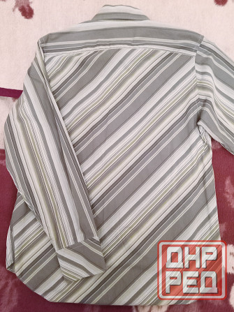 Рубашка мужская Tom Tailor, б/у, серая в полоску, хлопок 100%, размер L (ок. 54), хорошее состояние Донецк - изображение 4