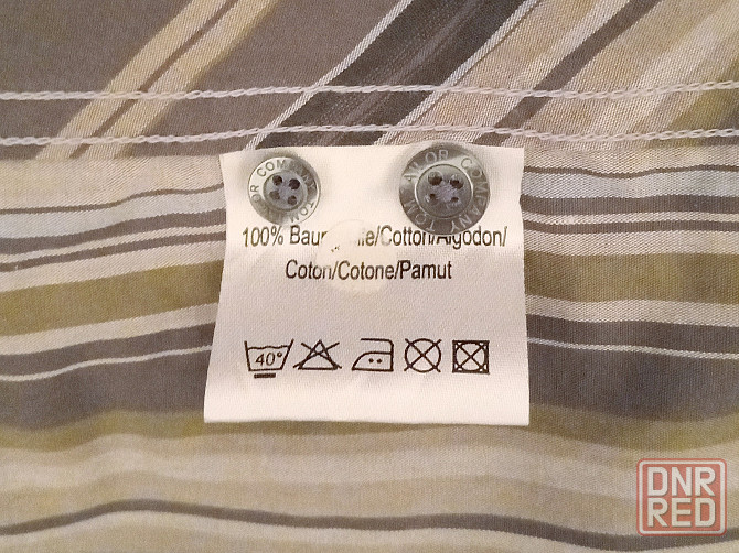 Рубашка мужская Tom Tailor, б/у, серая в полоску, хлопок 100%, размер L (ок. 54), хорошее состояние Донецк - изображение 7