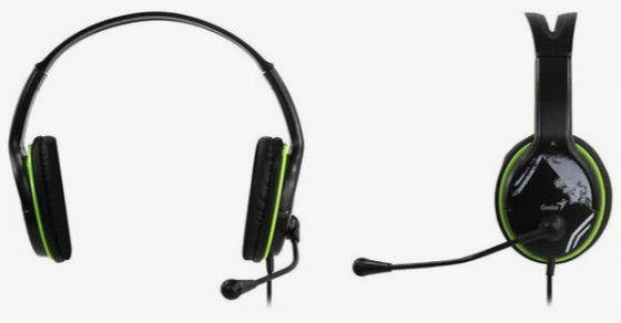 Компьютерная гарнитура Genius Hs-400a, черный/зеленый (арт-1267) Донецк