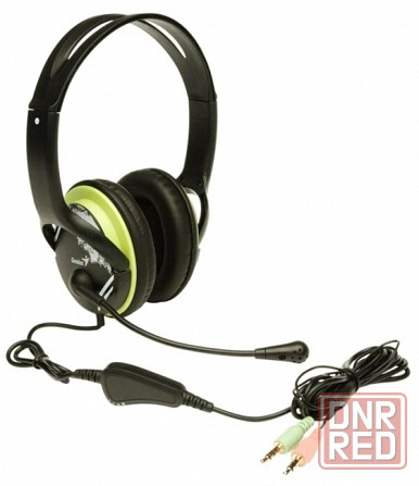 Компьютерная гарнитура Genius Hs-400a, черный/зеленый (арт-1267) Донецк - изображение 1