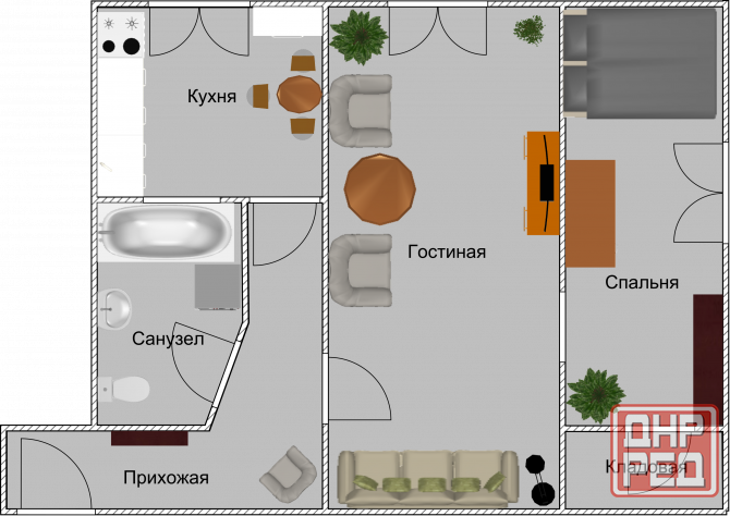 Продажа 2-х комнатная квартира (для бизнеса) г. Харцызск Харцызск - изображение 1