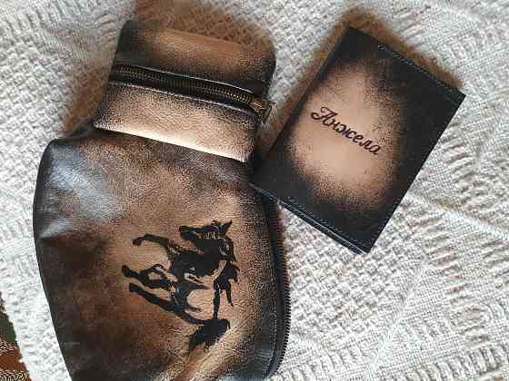 Косметичка кожаная, ключница, обложка на паспорт - ручная работа Донецк