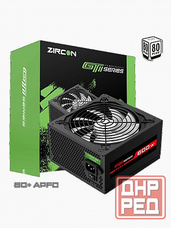 Блок питания Atx Zircon Gti-600 80+ (черный 600w 20+4pin 4+4pin 2*6+2pin 6*Sata 3*Molex вентилятор 1 Макеевка - изображение 1