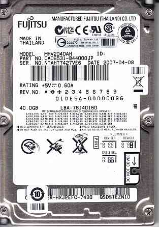 2,5" HDD Fujitsu MHV20240AH 40 Gb IDE 44 pin Донецк