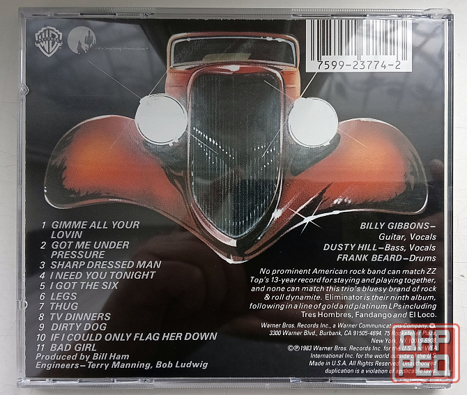 ZZ TOP (1983) Eliminator - CD, фирм. (USA) Макеевка - изображение 2