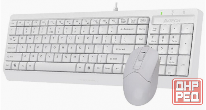 Клавиатура + мышь A4tech Fstyler F1512 клав:белый мышь:белый Usb (арт-2326) Донецк - изображение 1