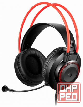 Наушники с микрофоном A4tech Bloody G200s черный/красный 2м мониторные Usb оголовье (G200s Usb/ Blac Донецк - изображение 1