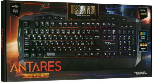Клавиатура Qumo Antares K60, игровая, проводная, мембранная, 114 клавиш, Usb, подсв, чёрная (арт-153 Донецк