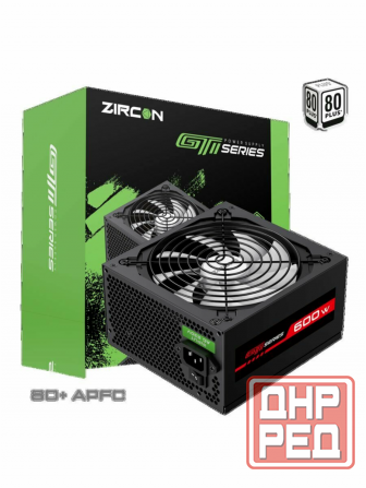 Блок питания Atx Zircon Gti-600 80+ (черный 600w 20+4pin 4+4pin 2*6+2pin 6*Sata 3*Molex вентилятор 1 Донецк - изображение 1