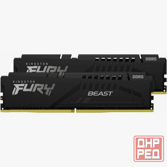 Оперативная память Kingston Ddr5 32gb (2х16gb) 5600mhz Pc-44800 Cl36 Fury Beast Black Expo (Kf556c36 Донецк - изображение 1