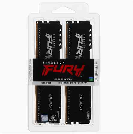 Оперативная память Kingston Kf432c16bb1k2/32wp, 32gb (2x16gb) 3200mt/S Ddr4 Cl16 Dimm, черный (арт-1 Донецк