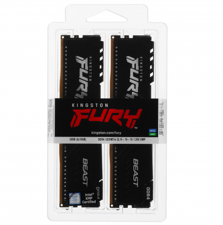 Оперативная память Kingston Kf432c16bb1k2/32wp, 32gb (2x16gb) 3200mt/S Ddr4 Cl16 Dimm, черный (арт-8 Макеевка