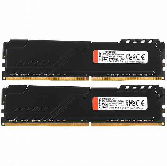 Оперативная память Kingston Kf432c16bb1k2/32wp, 32gb (2x16gb) 3200mt/S Ddr4 Cl16 Dimm, черный (арт-8 Макеевка