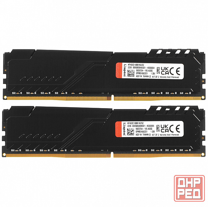 Оперативная память Kingston Kf432c16bb1k2/32wp, 32gb (2x16gb) 3200mt/S Ddr4 Cl16 Dimm, черный (арт-8 Макеевка - изображение 2
