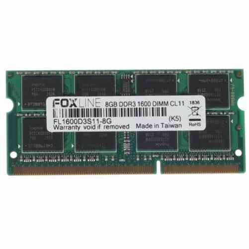 Оперативная память So-Dimm 8gb Ddr3-1600 Pc3-12800 Foxconn Foxline, Cl11, 1.5v, (512x8), Retail (Fl1 Макеевка