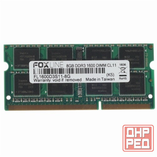Оперативная память So-Dimm 8gb Ddr3-1600 Pc3-12800 Foxconn Foxline, Cl11, 1.5v, (512x8), Retail (Fl1 Макеевка - изображение 1