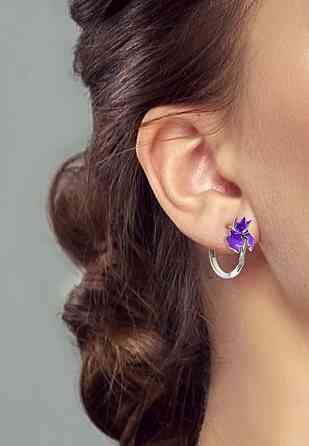 Серьги ирис серебро Донецк