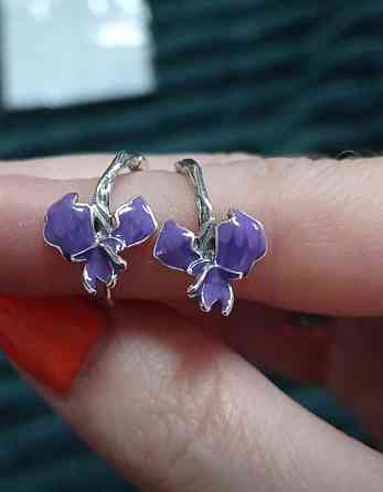 Серьги ирис серебро Донецк