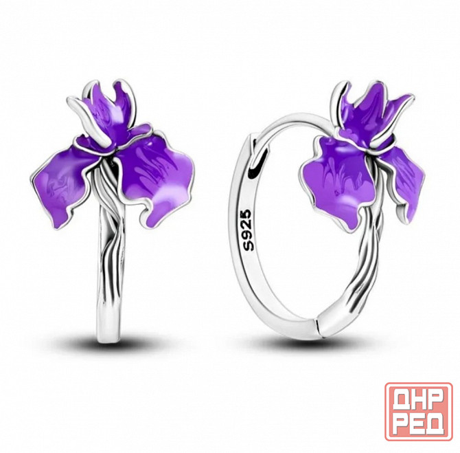 Серьги ирис серебро Донецк - изображение 4
