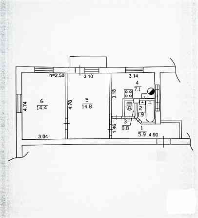 2-х комн., ул. Набережная/пл. Конституции. Требует ремонта. Донецк