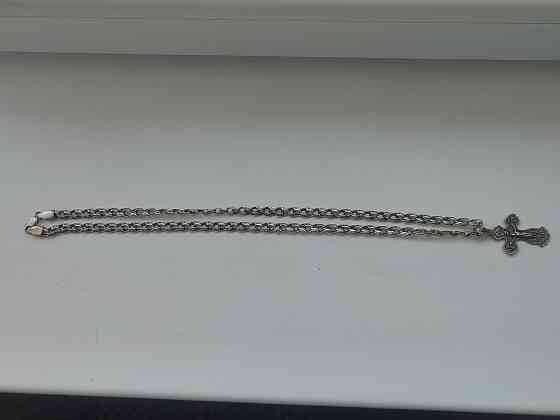 Цепь серебряная Бисмарк с крестом Донецк