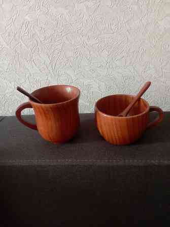Чашки деревянные с ложкой Макеевка